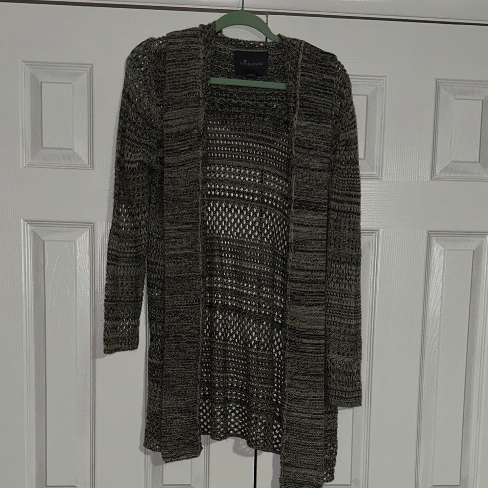 Paper Crane Black and Gray Knit Cardigan